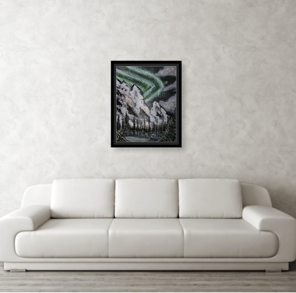 Artisan Hand Crafted Original "Mountain Glow" Landscaping Acrylic Painting - Picture 8 of 8